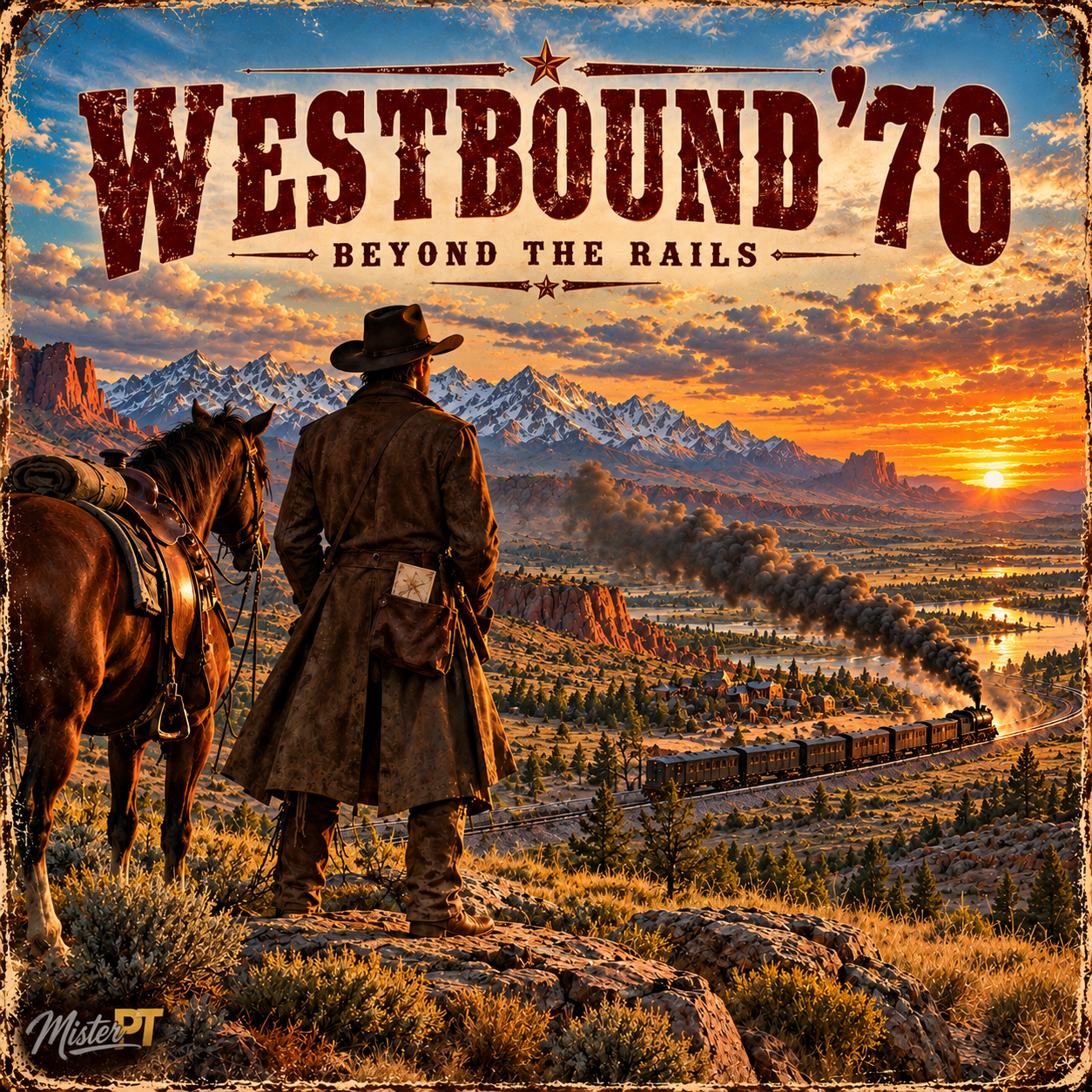 Beyond the Rails – song artwork from MisterPT's Westbound '76 album