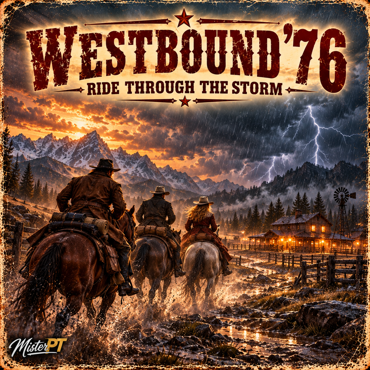 Ride Through the Storm – song artwork from MisterPT's Westbound '76 album